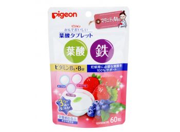 PIGEON Жевательные витамины для беременных с фолиевой кислотой (клубника)