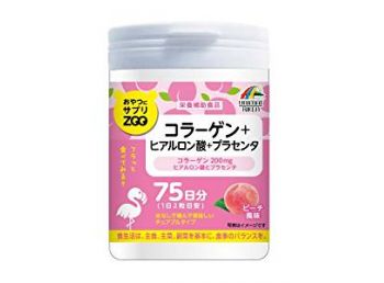 Unimat Riken Жевательный коллаген, гиалурон и плацента со вкусом персика, 75 дней